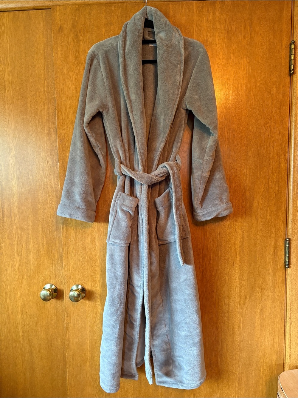 Restoration Hardware Luxury Plush Long Robe, Graphite, Unisex, Medium